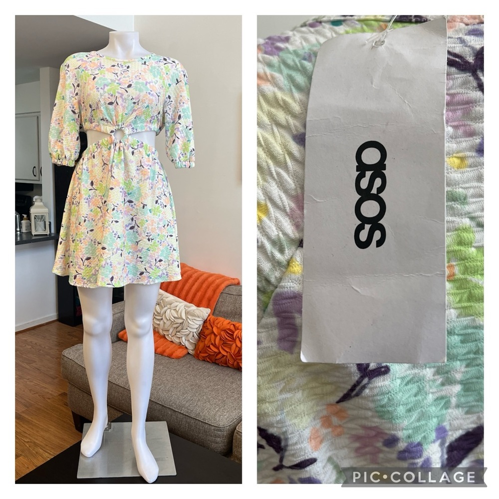 ❣️🆕 ASOS Dresses Pastel Floral Cutout Mini Dress❣️